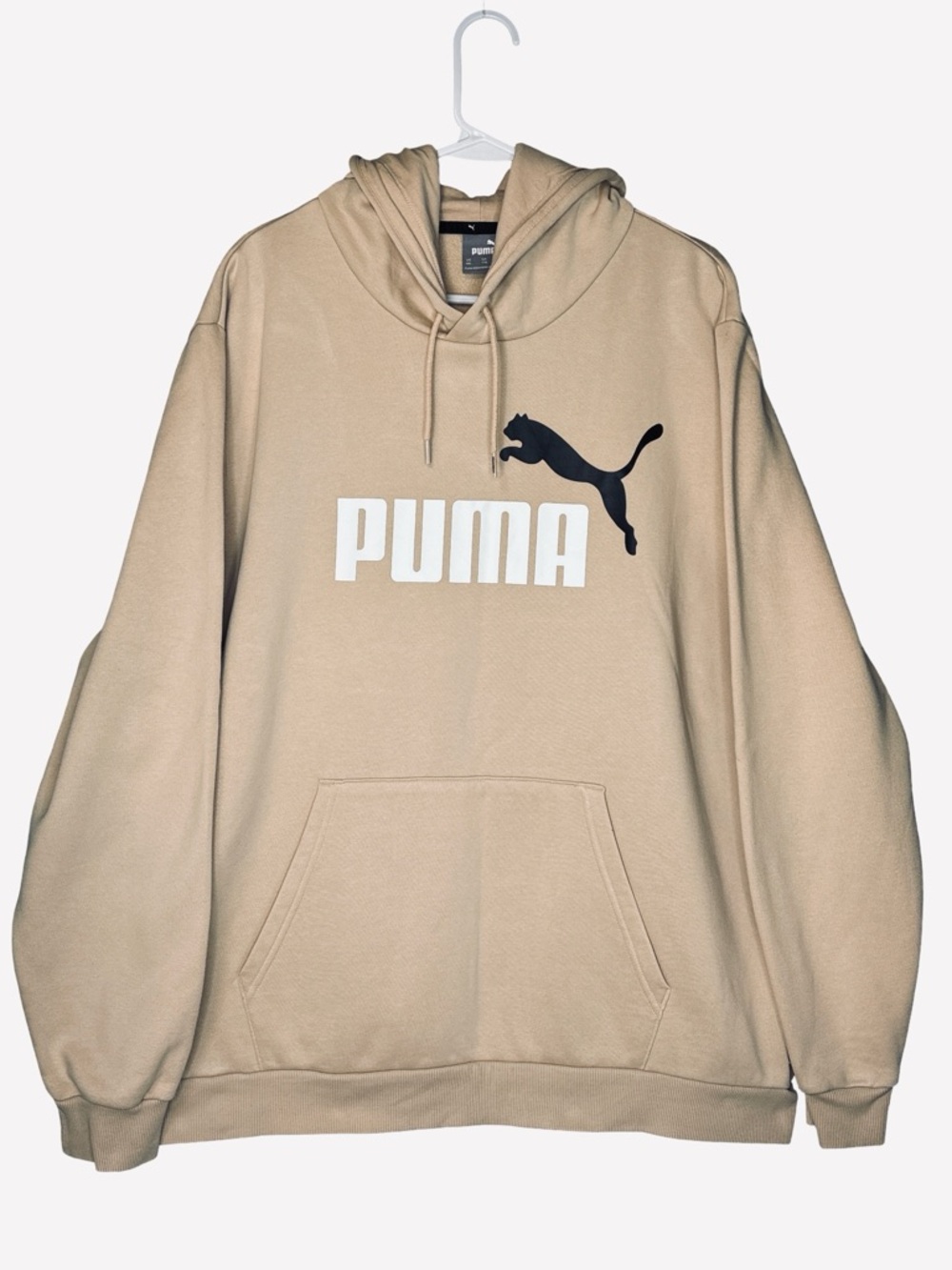 Puma Men's Beige Hoodie XXL Black Logo